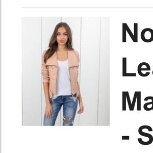 No Limits Faux Leather Moto Jacket - Mauve